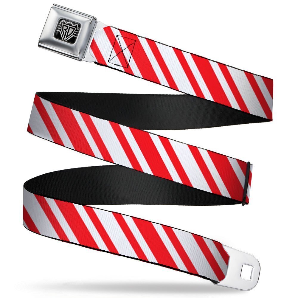 6779 Unisex-Adult's Seatbelt Belt Candy Cane Regular Stripe White/red